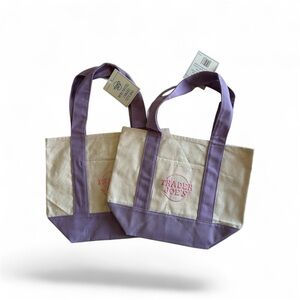 Trader Joe’s NWT Cream and Purple Tote Bag